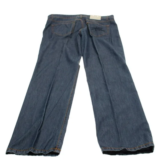 Hettabretz NWD Cotton / Silk Blend 5 Pocket Jeans Size 58 (42 US) In Solid Blue
